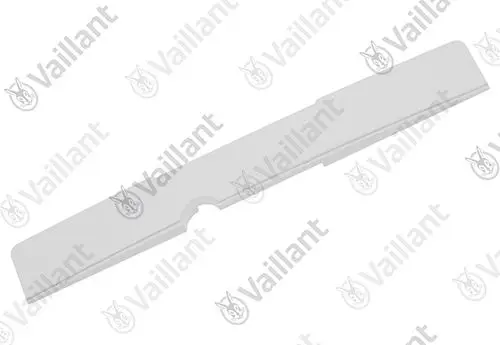 Weißes Verkleidungsteil von Vaillant, rechteckige Form mit einer Aussparung in der Mitte, geeignet für verschiedene Anwendungen im Heizungsbereich.